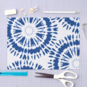 Mousseline Papier de tissus Indigo Blue Tie Dye (Artisanat)