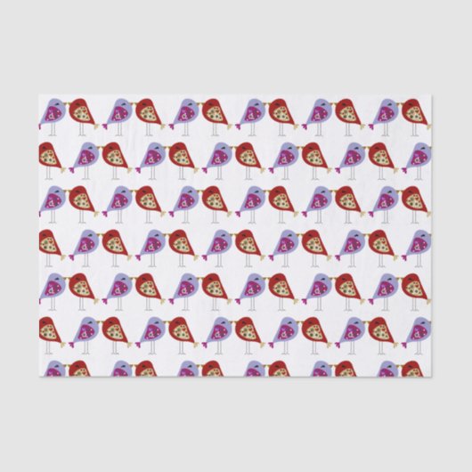 Mousseline Papier de tissus - Inséparables (Recto)