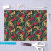 Mousseline Papier de tissus léopard et Rose (Artisanat)