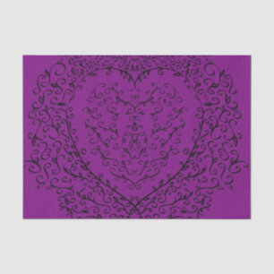 Mousseline Papier de tissus Mariage gothique au coeur mauve e