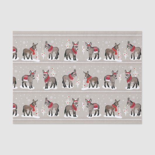 Mousseline Papier de tissus MCD Winter Donkeys (Recto)