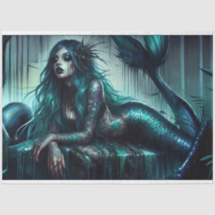 Mousseline Papier de tissus Mermaid Goth