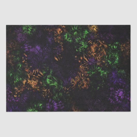 Mousseline Papier de tissus Motif Halloween Tie Dye (Recto)