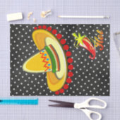 Mousseline Papier de tissus noir blanc Polis un point, poivro (Artisanat)