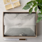 Mousseline Papier de tissus noir et blanc Vintage (Cadeau)