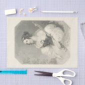 Mousseline Papier de tissus noir et blanc Vintage (Artisanat)