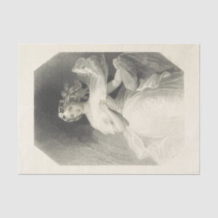 Mousseline Papier de tissus noir et blanc Vintage