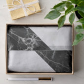 Mousseline Papier de tissus noir et Marbre blanc (Cadeau)