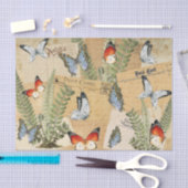 Mousseline Papier de tissus Papier papillon & Ferns (Artisanat)