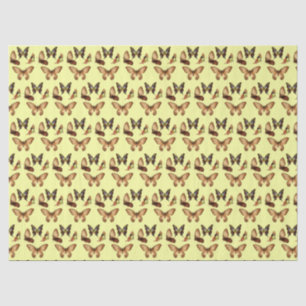 Mousseline Papier de tissus personnalisé jaune papillon de dé