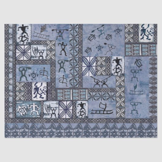 Mousseline Papier de tissus Petroglyph Tapa (Recto)