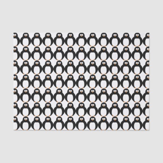 Mousseline Papier de tissus pingouins (Recto)
