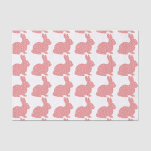 Mousseline Papier de tissus Pink Polka Dot Bunnies