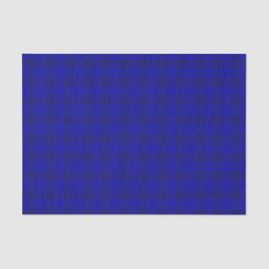 Mousseline Papier de tissus plaid noir et bleu moderne (Recto)