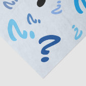 Mousseline Papier de tissus - Points d'interrogation en bleu (Détail)