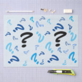 Mousseline Papier de tissus - Points d'interrogation en bleu (Artisanat)