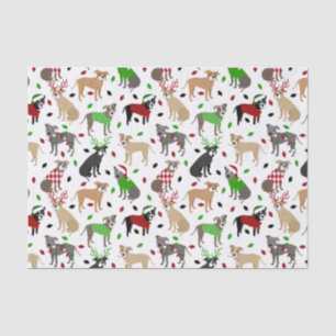 Mousseline Papier de tissus pour chiens Pitbull de Noël