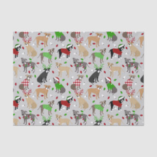 Mousseline Papier de tissus pour chiens Pitbull de Noël