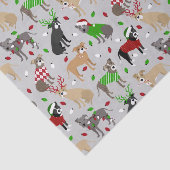 Mousseline Papier de tissus pour chiens Pitbull de Noël (Détail)
