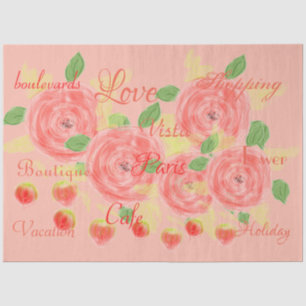 Mousseline Papier de tissus pour l'artisanat rose et corail