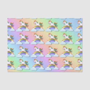 Mousseline Papier de tissus Rainbow et Unicorns