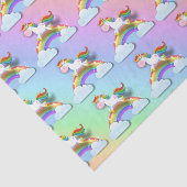 Mousseline Papier de tissus Rainbow et Unicorns (Détail)