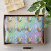 Mousseline Papier de tissus Rainbow et Unicorns (Cadeau)