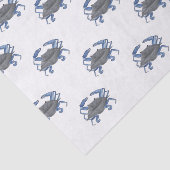 Mousseline Papier de tissus répétitif de crabe bleu (Détail)
