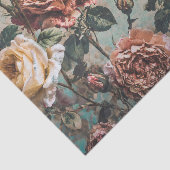 Mousseline Papier de tissus Rose rouge et crème (Détail)