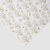 Mousseline Papier de tissus Roses blanches (Détail)