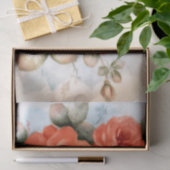 Mousseline Papier de tissus Roses de corail (Cadeau)
