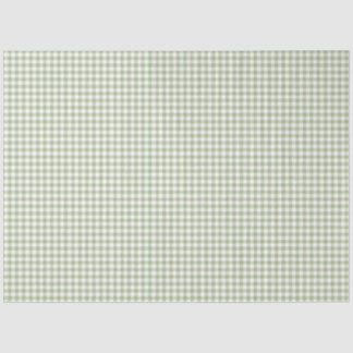 Mousseline Papier de tissus Sage Green & White En vichy