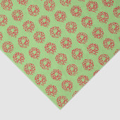 Mousseline Papier de tissus - Serre rouge de Noël sur vert (Détail)
