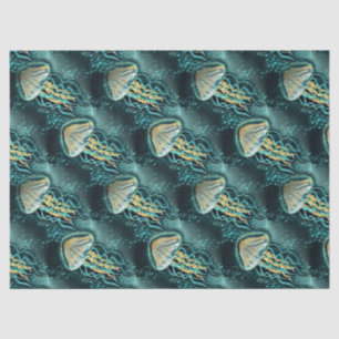 Mousseline Papier de tissus Turquoise pour méduses sous-marin