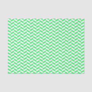 Mousseline Papier de tissus vert clair et blanc à squelette
