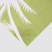 Mousseline Papier de tissus vert et blanc Palm Tree (Détail)