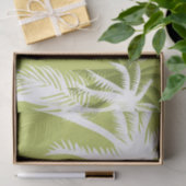Mousseline Papier de tissus vert et blanc Palm Tree (Cadeau)