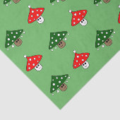 Mousseline Papier de tissus vert Festif Champignons (Détail)