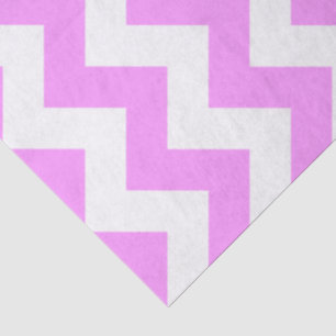 Mousseline Papier de tissus Zigzag rose et blanc