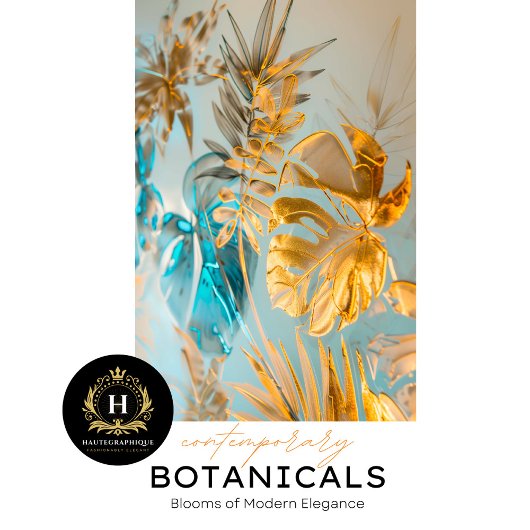 Mousseline Papier de tôle de glam botanique d'or