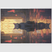 Mousseline Papier décadopage Art Nouveau Chat 1 (Recto)