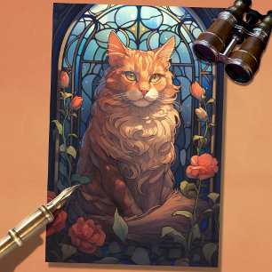 Mousseline Papier décadrage Art Nouveau Chat 2
