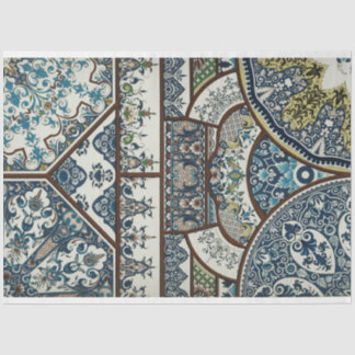 Mousseline Papier déco d'inspiration marocaine bleu et blanc
