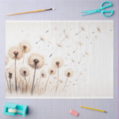 Mousseline Papier décolpage Fleurs de Dandelion Botanique (Artisanat)