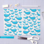 Mousseline Papier décoratif baleines bleues (Artisanat)