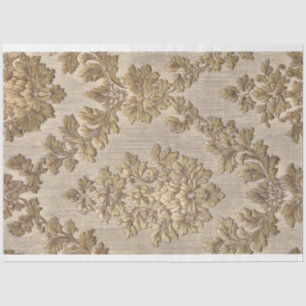 Mousseline Papier découpage à motif damassé baroque or