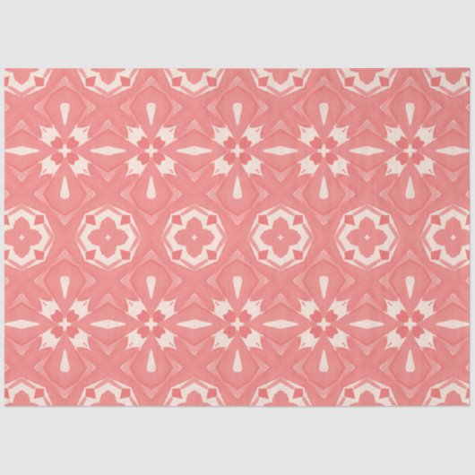 Mousseline Papier découpage art déco rose et crème (Recto)