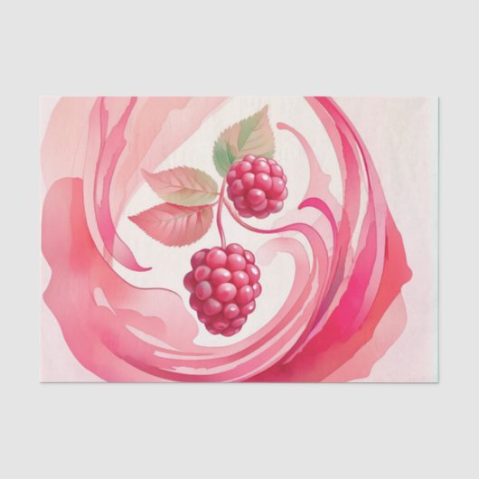 Mousseline Papier decoupage aux framboises (Recto)