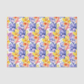 Mousseline Papier découpage Crocus Jaune Violet, Floral (Recto)