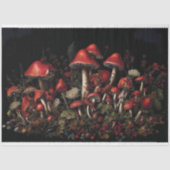 Mousseline Papier découpage de forêt de champignons rouges (Recto)